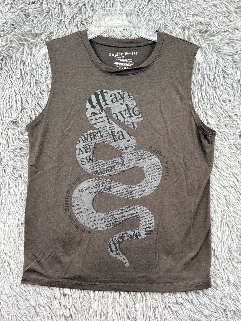 Taylor Swift Reputation Stadium Tour Tank Top Womens Medium Gray Snake Graphic